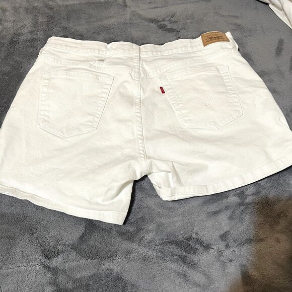 LEVI STRAUSS & CO. 515 JEANS SHORTS WHITE MID RISE SIZE 16 - Picture 11 of 11
